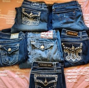 Bundle of jeans 5 pairs of LA IDOL size 11 one pair of True Religions size 32